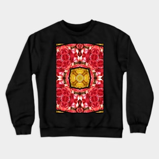 Geometric pattern of yellow and red roses Crewneck Sweatshirt